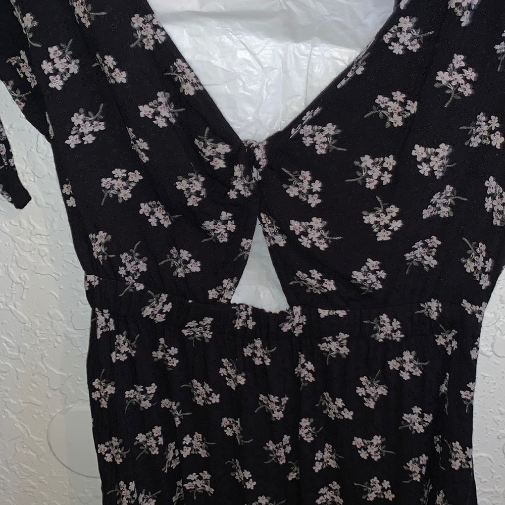 American Eagle Outfitters black floral mini dress